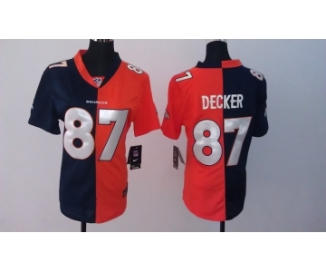 nike women nfl jerseys denver broncos #87 eric decker orange-blue[nike split]