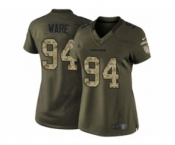 nike women nfl jerseys denver broncos #94 ware army green[nike Limited Salute To Service]