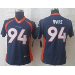 nike women nfl jerseys denver broncos #94 ware blue[nike Limited]