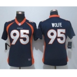 nike women nfl jerseys denver broncos #95 wolfe blue[nike limited]