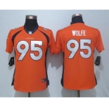 nike women nfl jerseys denver broncos #95 wolfe orange[nike limited]