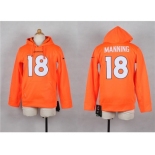 Nike Youth denver broncos #18 peyton manning orange jerseys(Pullover Hoodie)