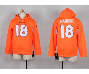 Nike Youth denver broncos #18 peyton manning orange jerseys(Pullover Hoodie)