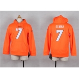 Nike Youth denver broncos #7 Elway orange jerseys(Pullover Hoodie)