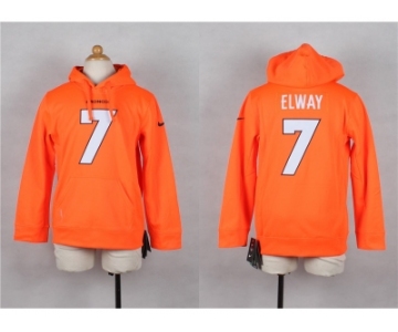 Nike Youth denver broncos #7 Elway orange jerseys(Pullover Hoodie)