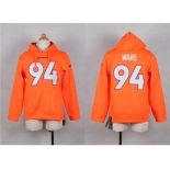 Nike Youth denver broncos #94 ware orange jerseys(Pullover Hoodie)