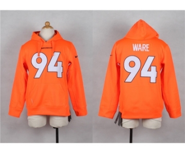 Nike Youth denver broncos #94 ware orange jerseys(Pullover Hoodie)