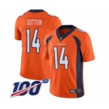 Youth Denver Broncos #14 Courtland Sutton Orange Team Color Vapor Untouchable Limited Player 100th Season Football Jersey