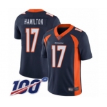 Youth Denver Broncos #17 DaeSean Hamilton Navy Blue Alternate Vapor Untouchable Limited Player 100th Season Football Jersey