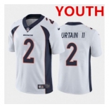 Youth Denver Broncos #2 Surtain II White Nike Vapor Untouchable Limited 2021 NFL Jersey