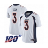 Youth Denver Broncos #3 Drew Lock White Vapor Untouchable Limited Player 100th Season Football Jersey