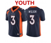 Youth Denver Broncos #3 Russell Wilson Navy Vapor Untouchable Limited Stitched Jersey