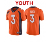 Youth Denver Broncos #3 Russell Wilson Orange Color Rush Vapor Untouchable Limited Stitched Jersey