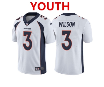 Youth Denver Broncos #3 Russell Wilson White Vapor Untouchable Limited Stitched Jersey