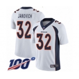 Youth Denver Broncos #32 Andy Janovich White Vapor Untouchable Limited Player 100th Season Football Jersey