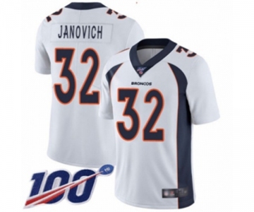 Youth Denver Broncos #32 Andy Janovich White Vapor Untouchable Limited Player 100th Season Football Jersey