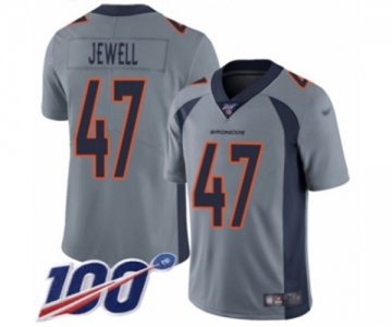 Youth Denver Broncos #47 Josey Jewell Limited Silver Inverted Legend 100th Season Football Jersey