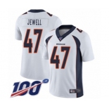 Youth Denver Broncos #47 Josey Jewell White Vapor Untouchable Limited Player 100th Season Football Jersey