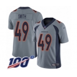 Youth Denver Broncos #49 Dennis Smith Limited Silver Inverted Legend 100th Season Football Jersey