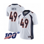 Youth Denver Broncos #49 Dennis Smith White Vapor Untouchable Limited Player 100th Season Football Jersey