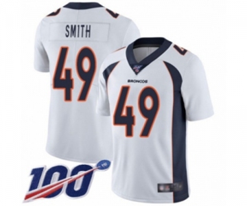 Youth Denver Broncos #49 Dennis Smith White Vapor Untouchable Limited Player 100th Season Football Jersey