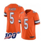 Youth Denver Broncos #5 Joe Flacco Limited Orange Rush Vapor Untouchable 100th Season Football Jersey