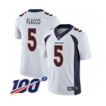 Youth Denver Broncos #5 Joe Flacco White Vapor Untouchable Limited Player 100th Season Football Jersey