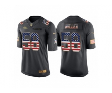 Youth Denver Broncos #58 Von Miller Anthracite Salute to Service USA Flag Fashion Jersey