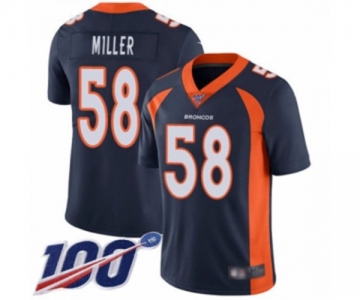 Youth Denver Broncos #58 Von Miller Navy Blue Alternate Vapor Untouchable Limited Player 100th Season Football Jersey