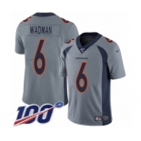 Youth Denver Broncos #6 Colby Wadman Limited Silver Inverted Legend 100th Season Football Jersey