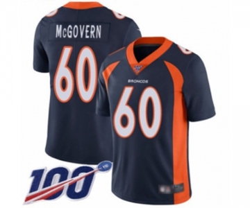 Youth Denver Broncos #60 Connor McGovern Navy Blue Alternate Vapor Untouchable Limited Player 100th Season Football Jersey