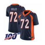 Youth Denver Broncos #72 Garett Bolles Navy Blue Alternate Vapor Untouchable Limited Player 100th Season Football Jersey