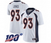 Youth Denver Broncos #93 Dre'Mont Jones White Vapor Untouchable Limited Player 100th Season Football Jersey