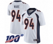 Youth Denver Broncos #94 DeMarcus Ware White Vapor Untouchable Limited Player 100th Season Football Jersey