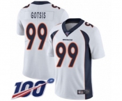 Youth Denver Broncos #99 Adam Gotsis White Vapor Untouchable Limited Player 100th Season Football Jersey