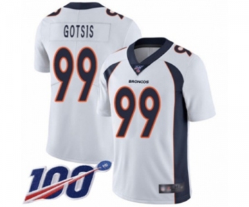 Youth Denver Broncos #99 Adam Gotsis White Vapor Untouchable Limited Player 100th Season Football Jersey