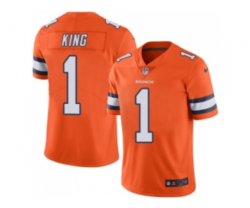 Youth Nike Denver Broncos #1 Marquette King Orange Stitched NFL Limited Rush Jerse