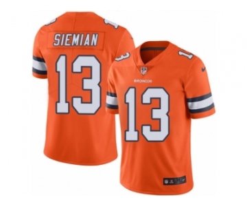 Youth Nike Denver Broncos #13 Trevor Siemian Limited Orange Rush NFL Jersey