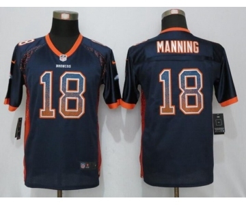 Youth Nike Denver Broncos #18 Peyton Manning Drift Fashion Blue Jersey