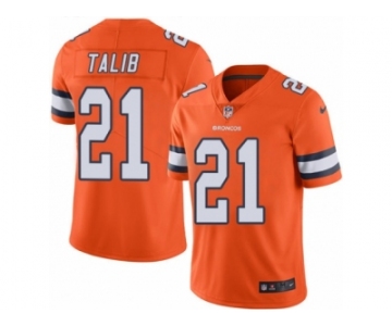 Youth Nike Denver Broncos #21 Aqib Talib Limited Orange Rush NFL Jersey