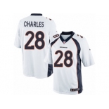 Youth Nike Denver Broncos #28 Jamaal Charles Limited White NFL Jersey