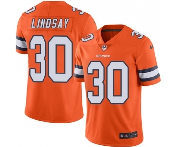 Youth Nike Denver Broncos #30 Phillip Lindsay Limited Orange Rush Vapor Untouchable NFL Jersey