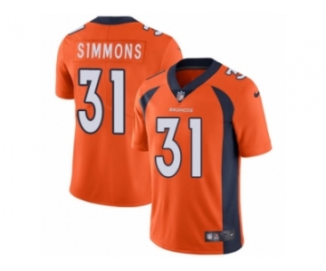 Youth Nike Denver Broncos #31 Justin Simmons Vapor Untouchable Limited Orange Team Color NFL Jersey