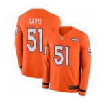 Youth Nike Denver Broncos #51 Todd Davis Limited Orange Therma Long Sleeve NFL Jersey