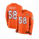 Youth Nike Denver Broncos #58 Von Miller Limited Orange Therma Long Sleeve NFL Jersey