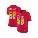 Youth Nike Denver Broncos #58 Von Miller Red Stitched NFL Limited AFC 2018 Pro Bowl Jersey