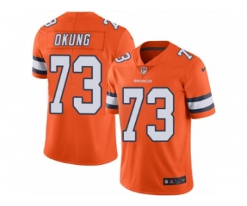 Youth Nike Denver Broncos #73 Russell Okung Limited Orange Rush NFL Jersey