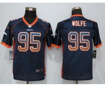 Youth Nike Denver Broncos #95 Derek Wolfe Drift Fashion Blue Jersey