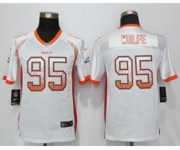 Youth Nike Denver Broncos #95 Derek Wolfe Drift Fashion White Jersey