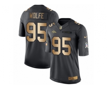 Youth Nike Denver Broncos #95 Derek Wolfe Limited Black Gold Salute to Service NFL Jersey